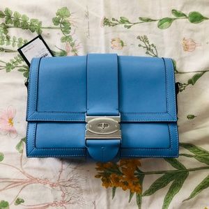 Mulberry Utility Postman buckle bag in cornflower blue